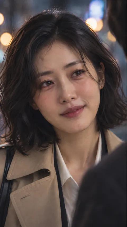 감정이 실린 대사 "10년 만이네, 그대로다"에 분홍 외곽선 명조 강조 자막을 입힌 숏폼 화면